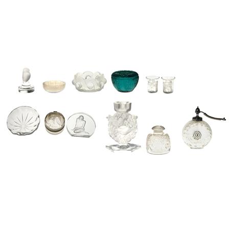 Appraisal: Group of Twelve Lalique Molded Glass Articles Estimate -