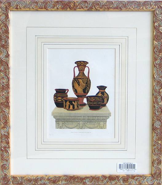 Appraisal: A set of six framed English prints of Classical pottery