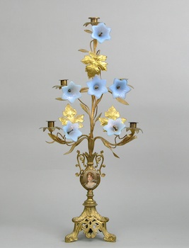 Appraisal: A German Candelabra with Painted Porcelain Medallion of Queen Louise