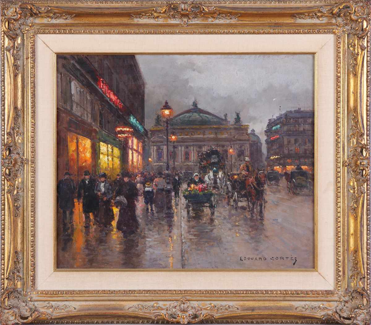 Appraisal: Edouard Leon Cortes French - Evening street scene Sgn lower