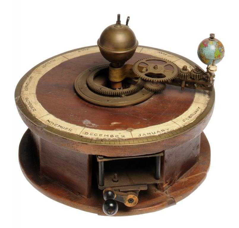 Appraisal: AN ORRERY of mahogany with brass mechanism the associated printed