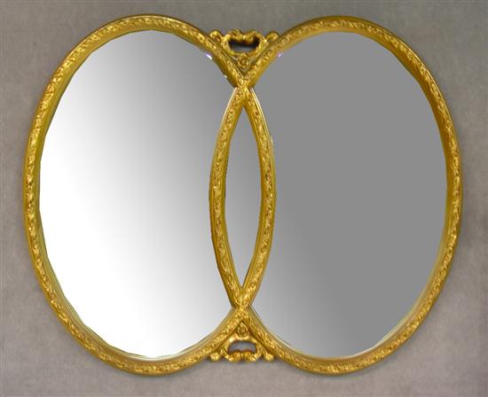 Appraisal: Composition Gilt Gesso Mirror Double oval design Wear to surface