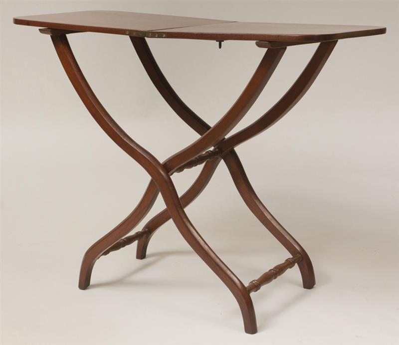 Appraisal: Victorian Style Mahogany Folding Coaching Table x x in Property