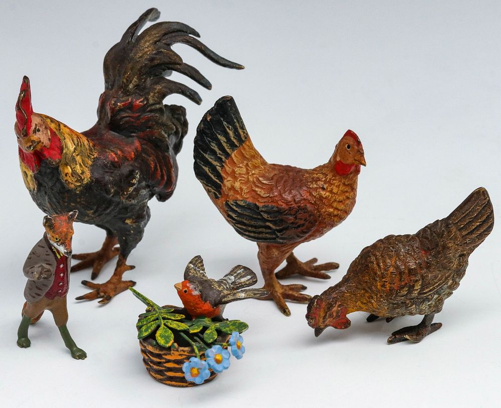 Appraisal: A COLLECTION OF COLD PAINTED VIENNA BRONZE MINIATURES Five figures