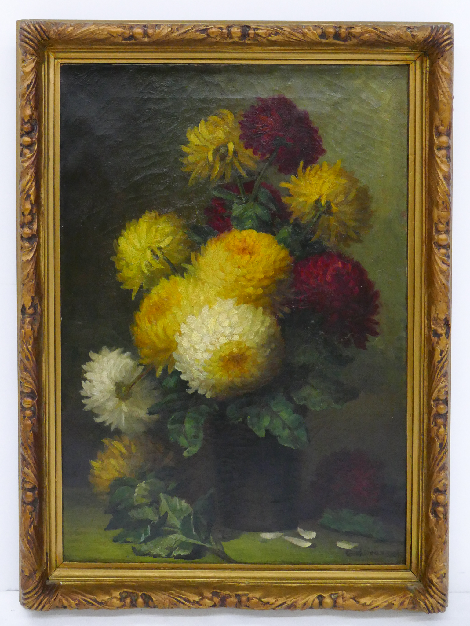 Appraisal: George Washington Seavey - Massachusetts 'Chrysanthemum' Still Life Oil on