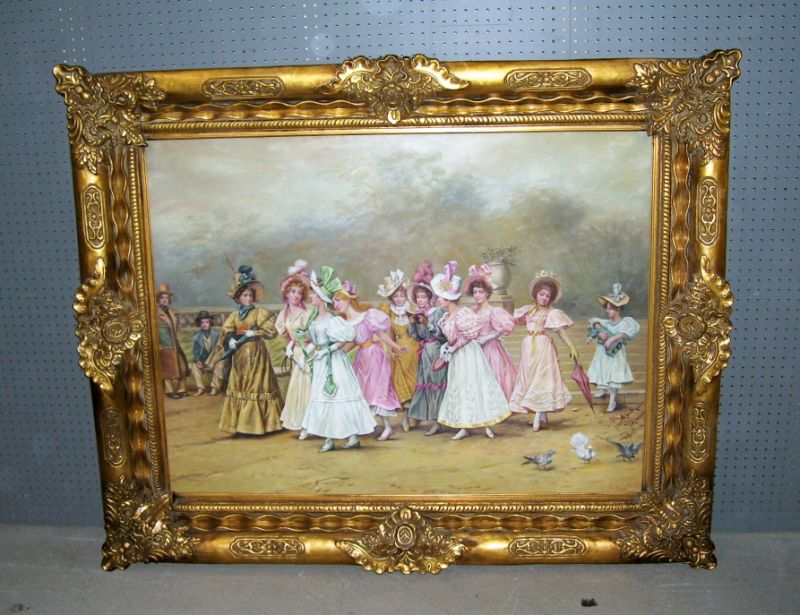 Appraisal: Oil Painting - Young Ladies with Chaperone Early th French