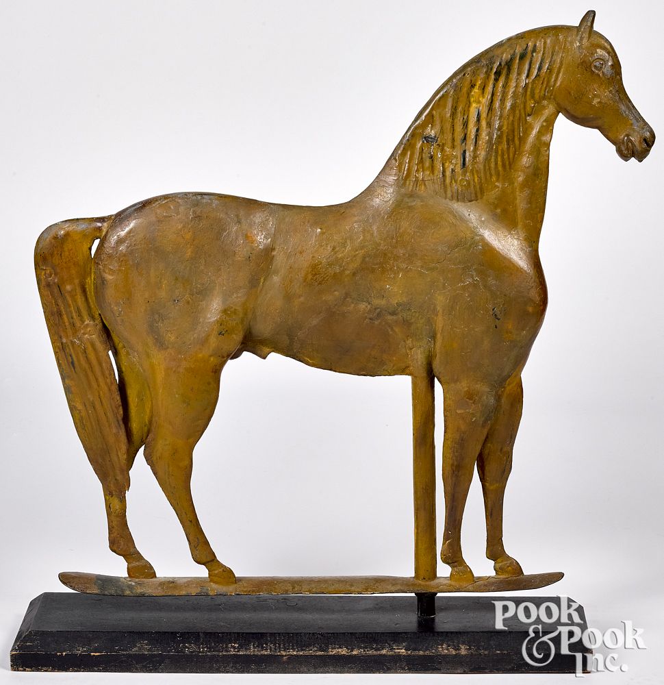 Appraisal: Large molded copper standing horse weathervane Large molded copper standing