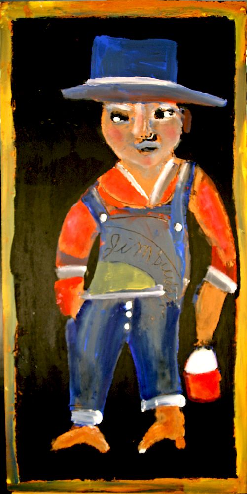 Appraisal: Outsider Art Jimmy Lee Sudduth Jimmy Lee in Blue Hat