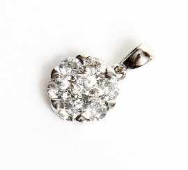 Appraisal: An ct white gold diamond cluster pendant estimated total diamond