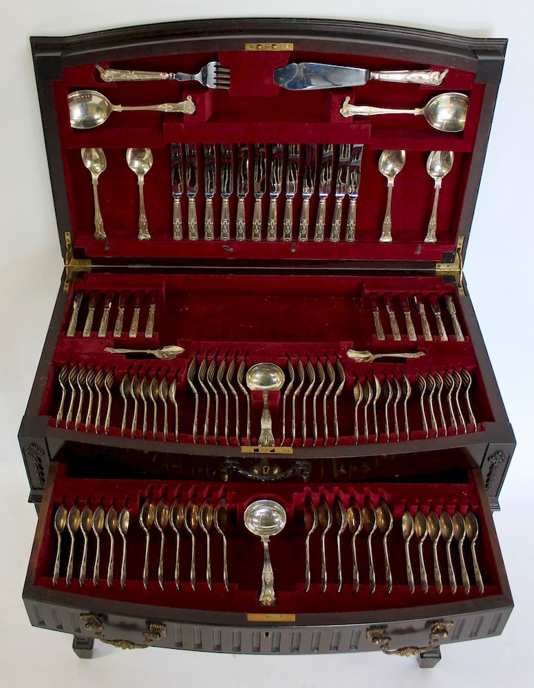 Appraisal: SILVER E Viner's English Silver Kings Flatware Includes teaspoons approx