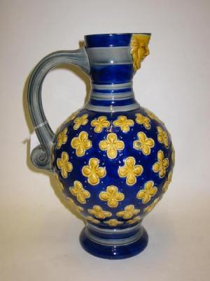 Appraisal: A MINTON MAJOLICA EWER in the Italian style of globular