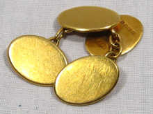 Appraisal: A pair of hallmarked carat gold cufflinks Birmingham weight approx