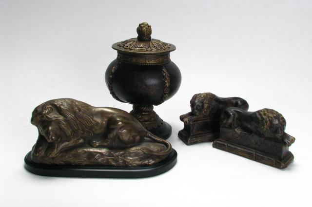 Appraisal: Group of Antique Style Accessories including a pair of lion