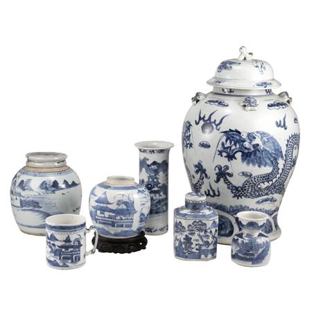 Appraisal: Group of Chinese Export Blue and White Porcelain Articles Estimate