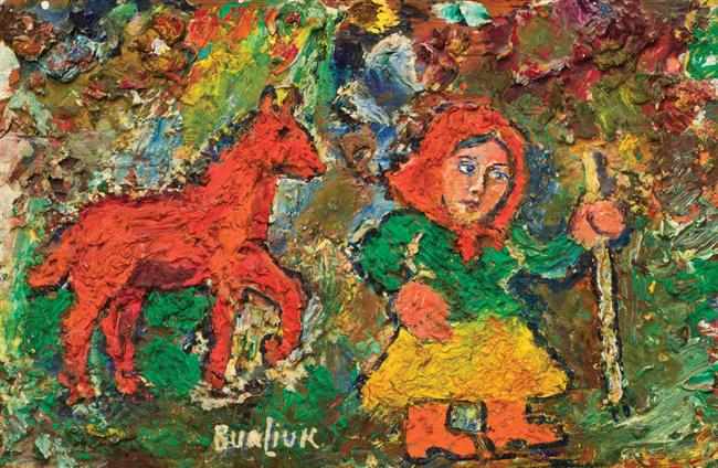 Appraisal: DAVID BURLIUK Russian American - ''Her Beloved Horse'' oil on