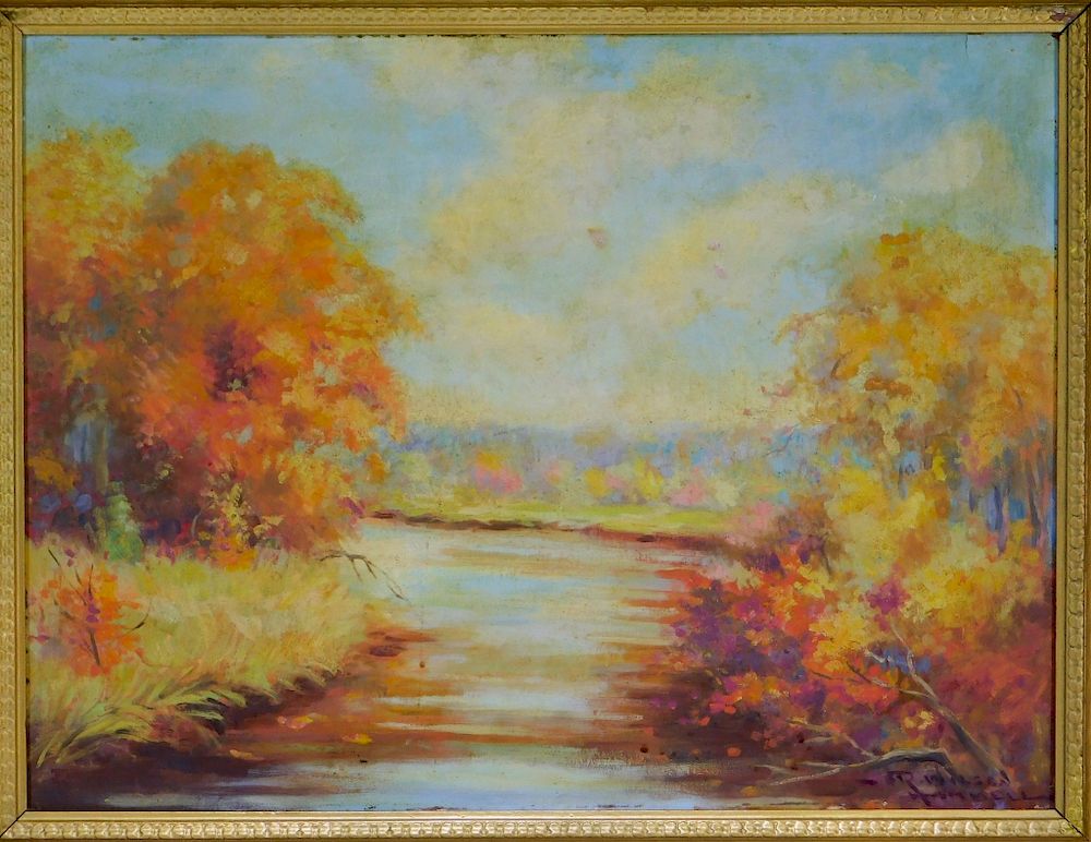 Appraisal: Raymond Hammell Autumn Landscape Painting Raymond Hammell Massachusetts - Impressionist