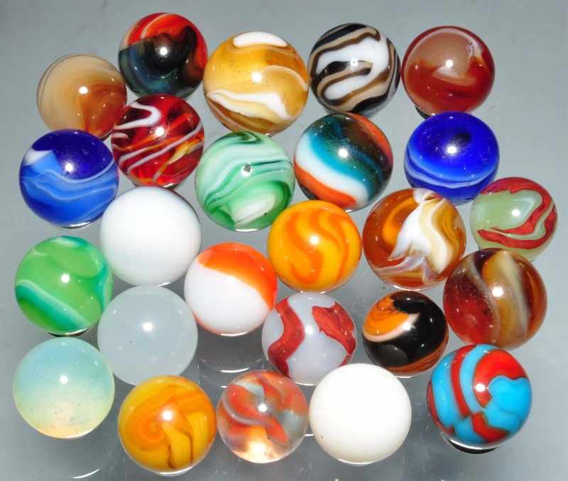 Appraisal: Lot of Machine Made Marbles Description Includes a lemonade oxblood