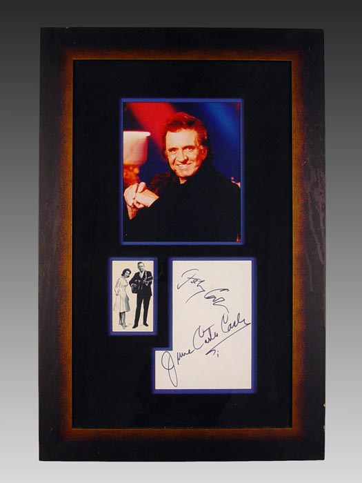 Appraisal: JOHNNY CASH JUNE CARTER CASH AUTOGRAPH Signed in black Sharpie