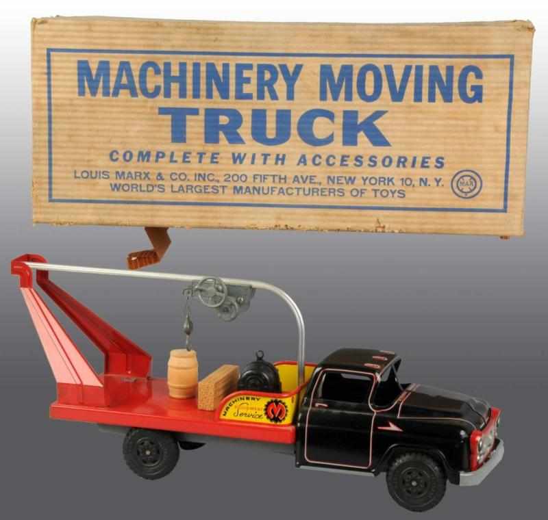 Appraisal: Pressed Steel Marx Machinery Moving Truck Toy Description Includes original