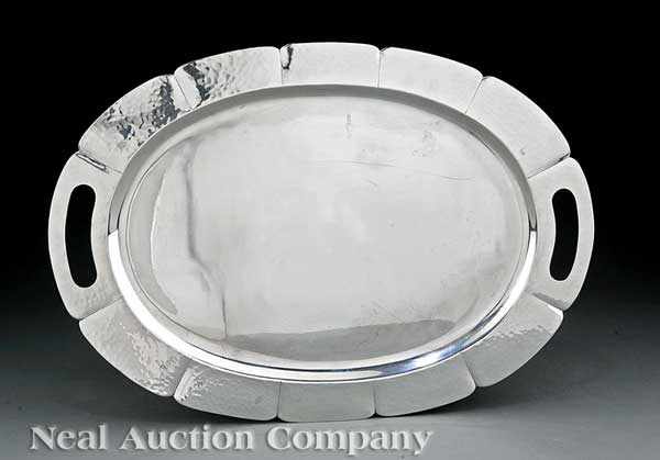 Appraisal: An American Arts and Crafts Silver Tray Porter Blanchard -