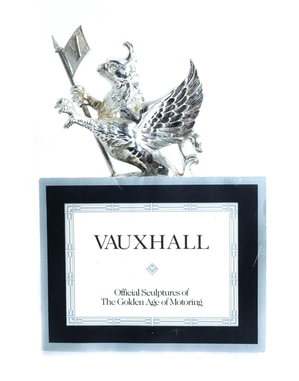 Appraisal: FRANKLIN MINT VAUXHALL HOOD ORNAMENTVAUXHALL' hood ornament on wood base