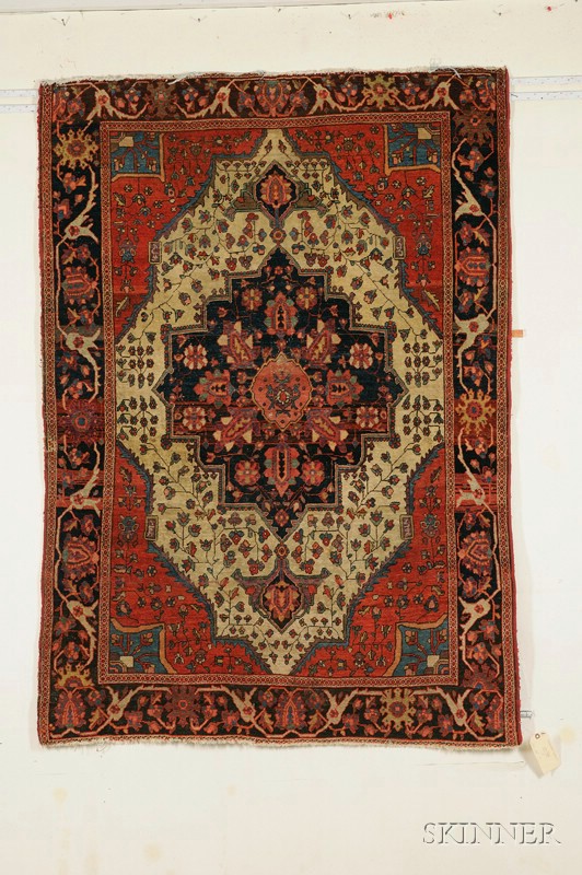 Appraisal: Fereghan-Sarouk Rug West Persia late th century small spots of