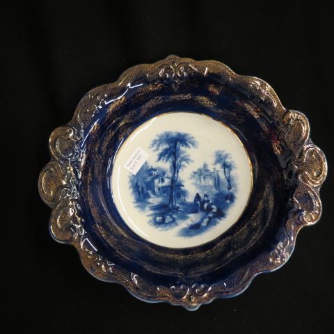 Appraisal: Flow Blue Ironstone Bowl landscape with figures