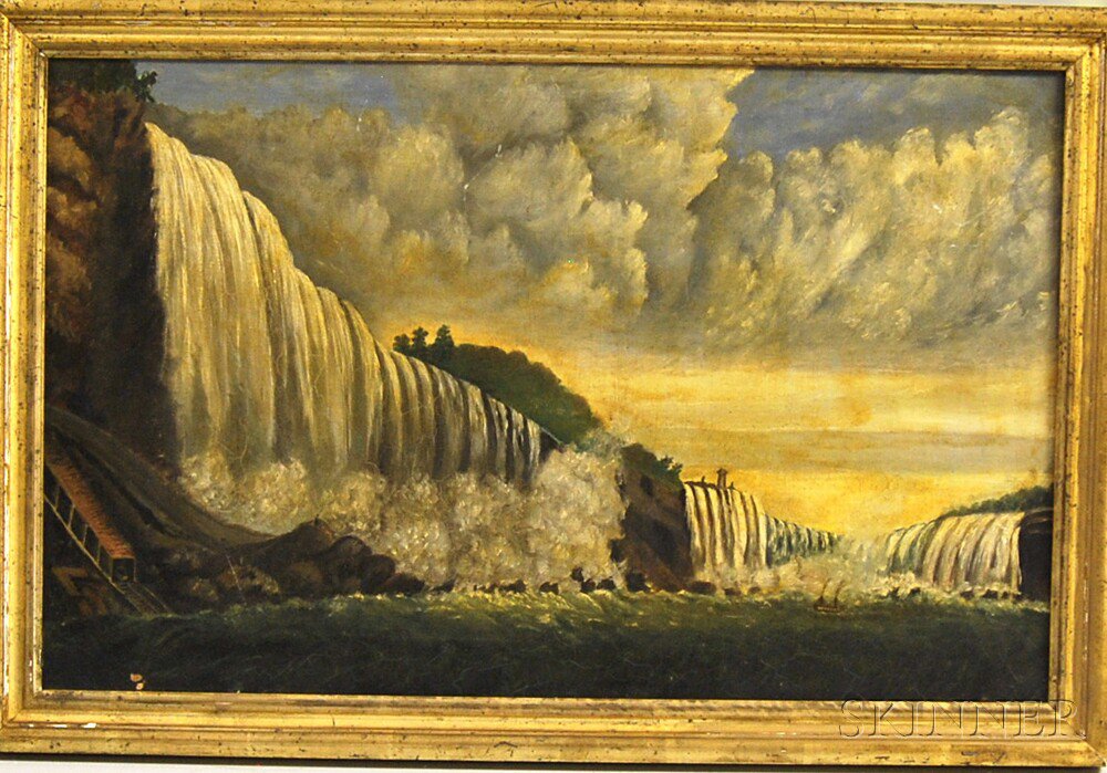 Appraisal: American School th Century View of Niagara Falls Unsigned Oil