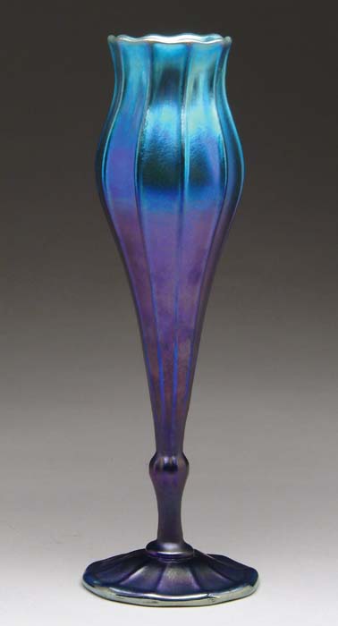 Appraisal: TIFFANY STUDIOS FAVRILE VASE Great iridescence shading from blue at