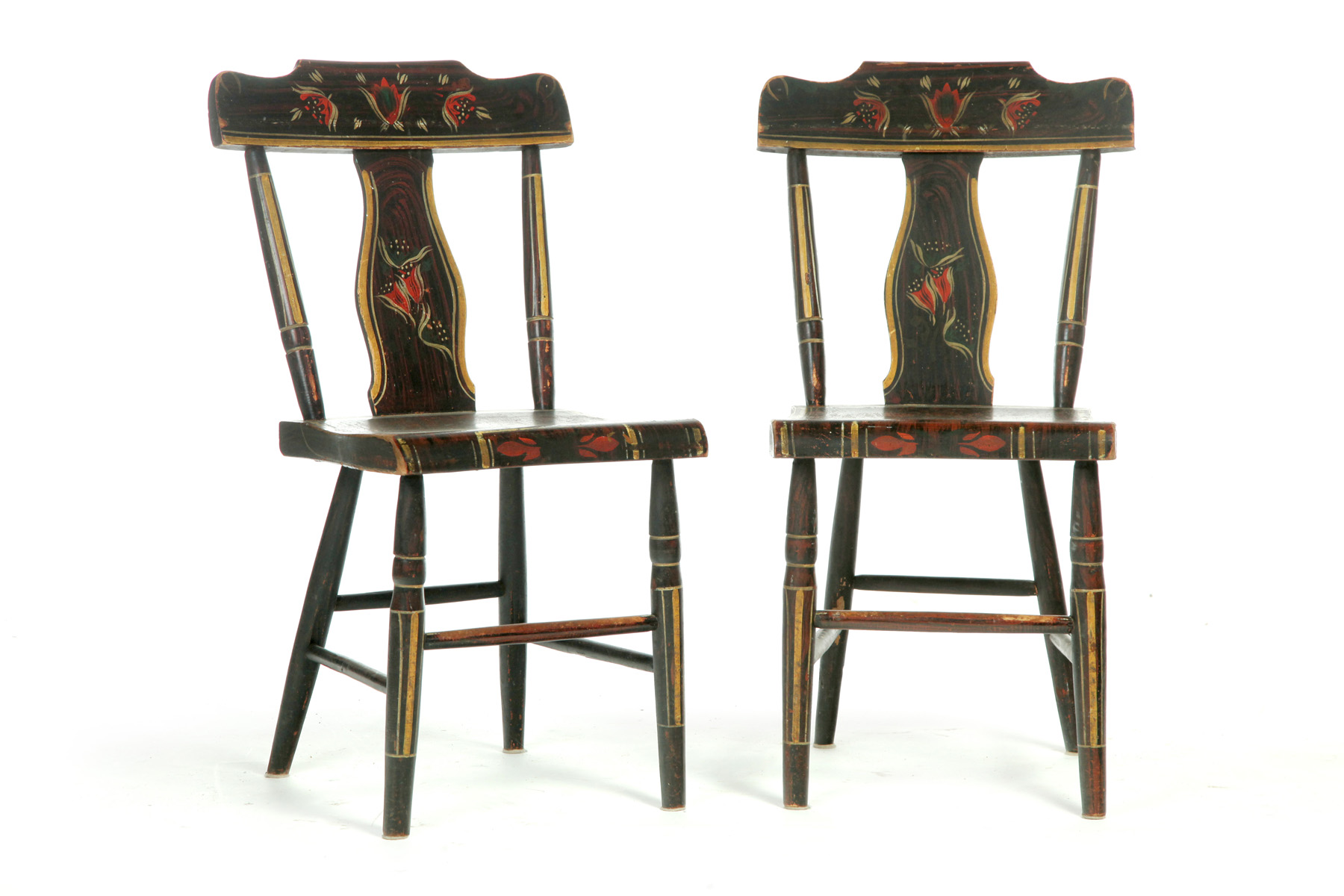 Appraisal: SET OF SIX PENNSYLVANIA DECORATED CHAIRS Mid th century mixed