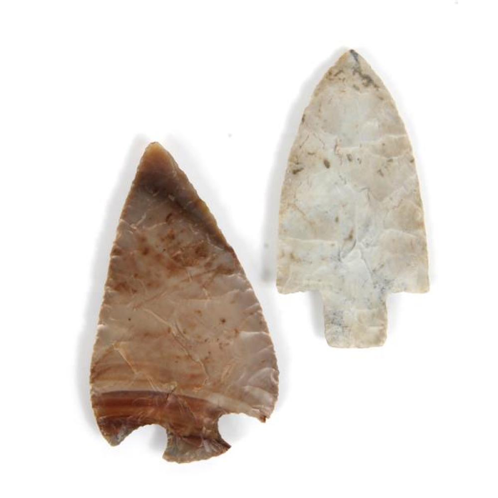 Appraisal: TWO MODERN NATIVE AMERICAN FLINT ARTIFACTS ONE ADENA AND ONE