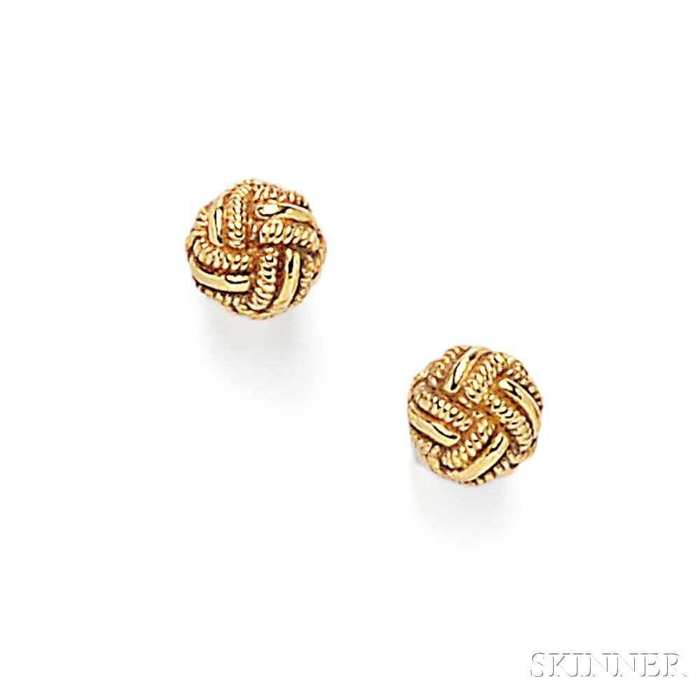 Appraisal: kt Gold Love Knot Earstuds Tiffany Co each approx mm