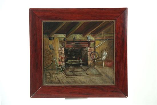 Appraisal: INTERIOR HEARTH SCENE AMERICAN SCHOOL ST HALF- TH CENTURY Oil