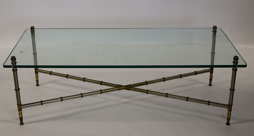 Appraisal: MIDCENTURY Brass And Steel Coffee Table A nice decorative piece