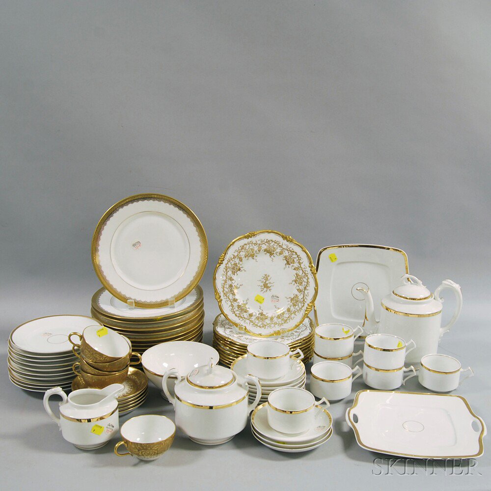 Appraisal: Assorted Group of European Gilt-rimmed China approximately sixty-six pieces total