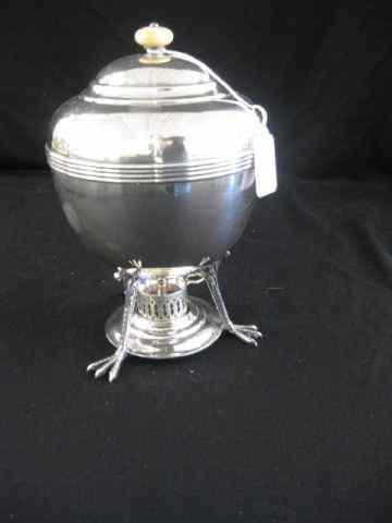 Appraisal: Tiffany Silver Soldered Egg Warmer ivory finial chicken feet egg