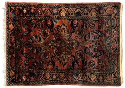 Appraisal: Sarouk style Hamadan rug brick red field ft in x