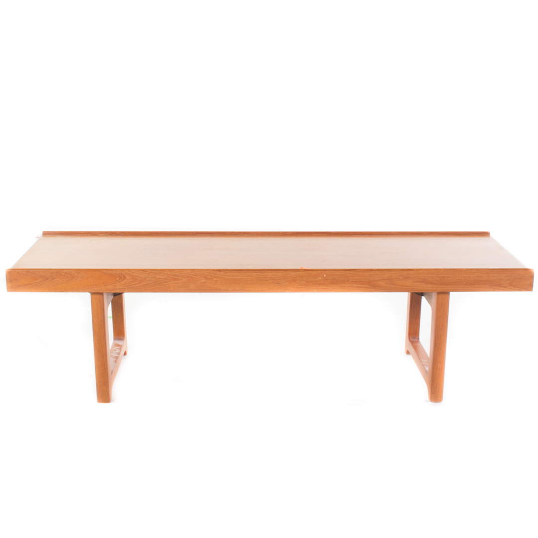 Appraisal: Bruksbo Mallemstrands teakwood bench in H in L Condition light