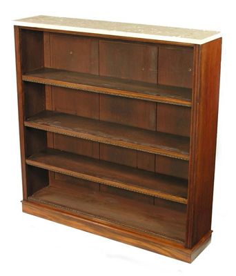 Appraisal: A th century mahogany open bookcase having a later marble