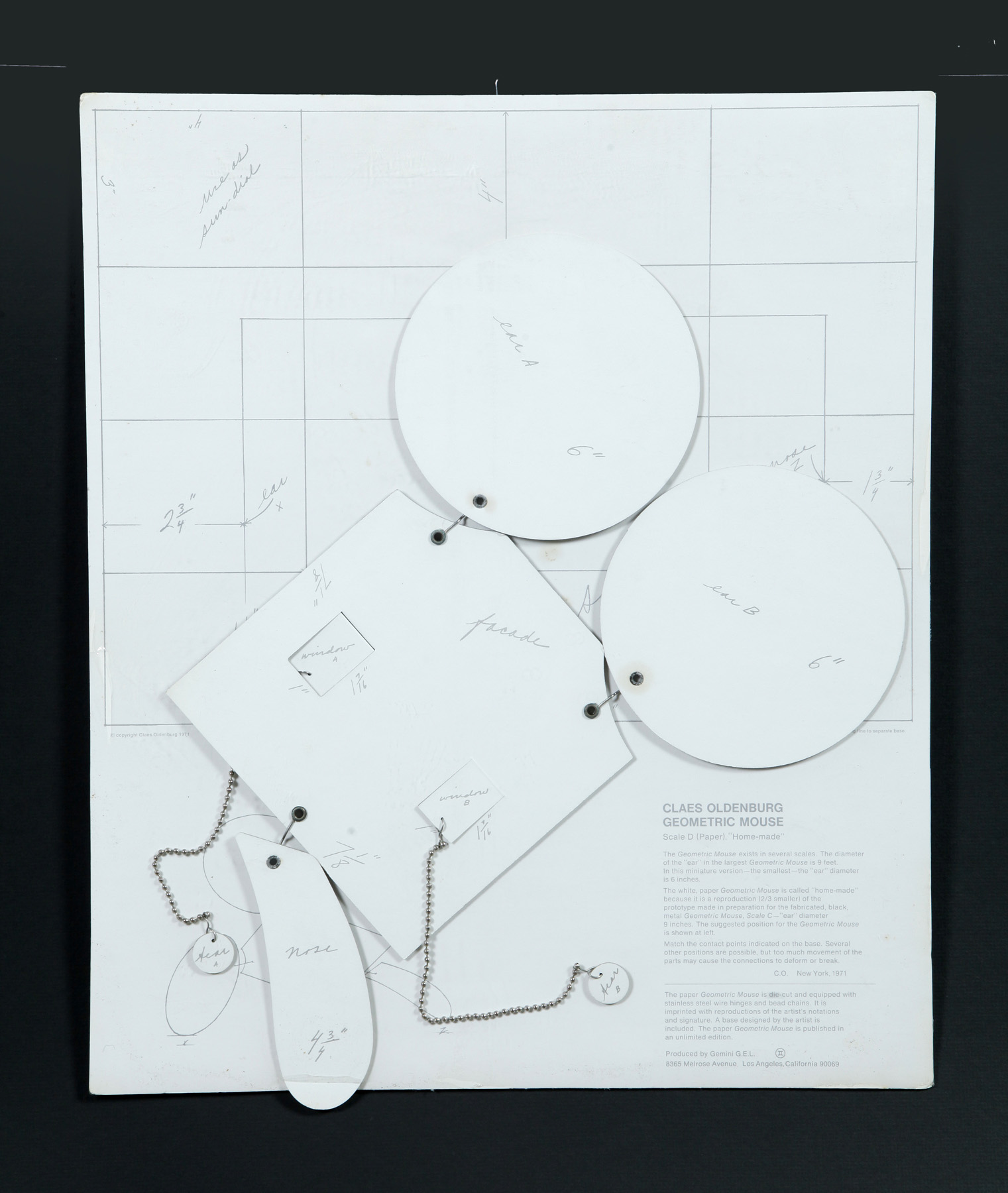 Appraisal: GEOMETRIC MOUSE SCALE D HOMEMADE BY CLAES THURE OLDENBURG AMERICAN