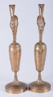 Appraisal: Tiffany Co Brass Ewers Garnitures Pair Pair of Tiffany Co