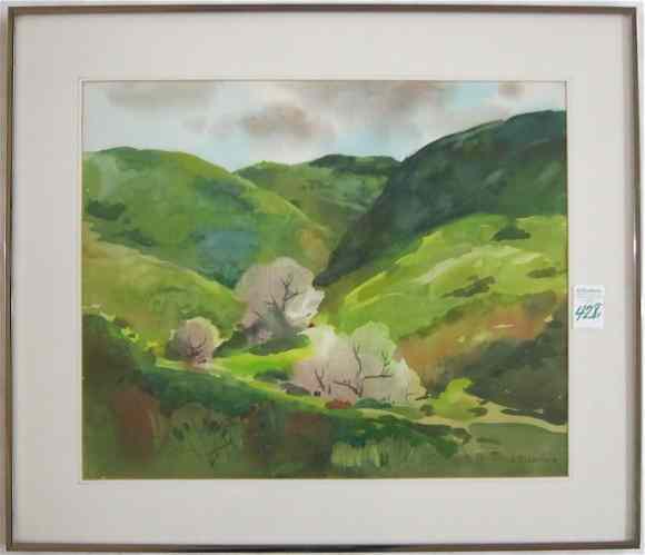 Appraisal: JEROME P GASTON WATERCOLOR on paper California - Titled ''Green