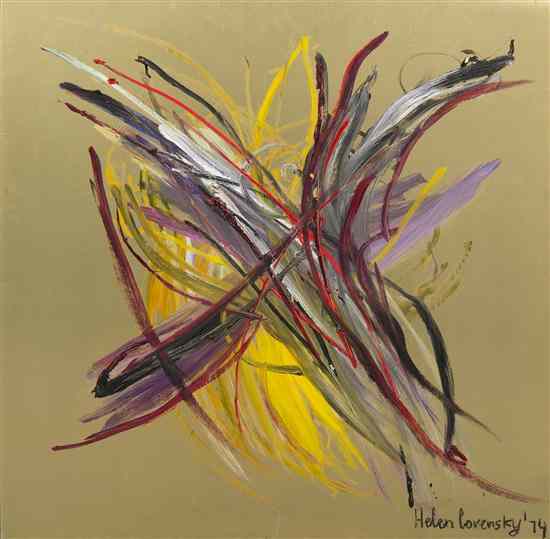 Appraisal: Helen Covensky Polish - Abstraction oil on resin laid on