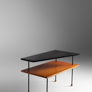 Appraisal: Greta Magnussen-Grossman Two-Tiered Side Table Glenn of California USA walnut