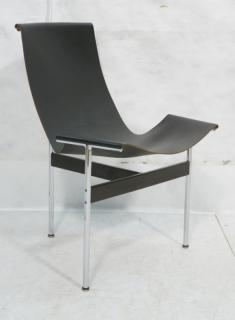 Appraisal: LAVERNE KATAVOLOS T Side Chair Black Leather Sling Seat Constructed