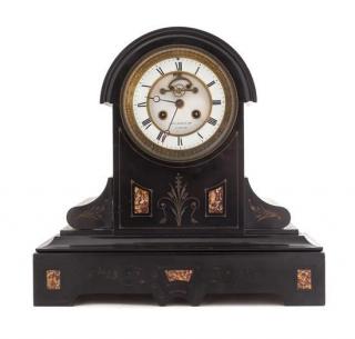 Appraisal: A French Slate Mantel Clock Height inches A French Slate