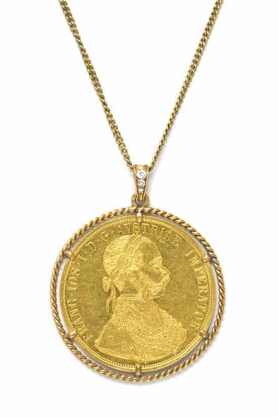 Appraisal: An Karat Yellow Gold and Austrian Four Ducat Gold Coin