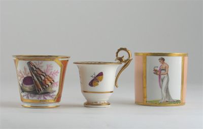 Appraisal: A Nymphenberg coffee can painted with Cleopatra holding an asp