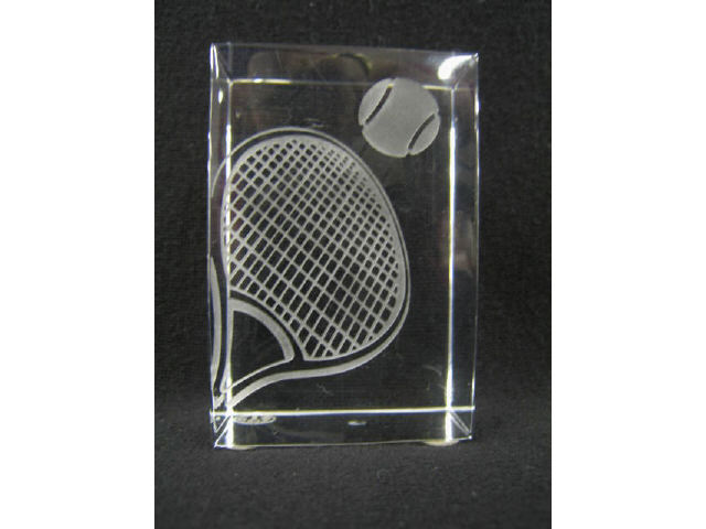 Appraisal: Baccarat Crystal Paperweight tennis racket ball decor