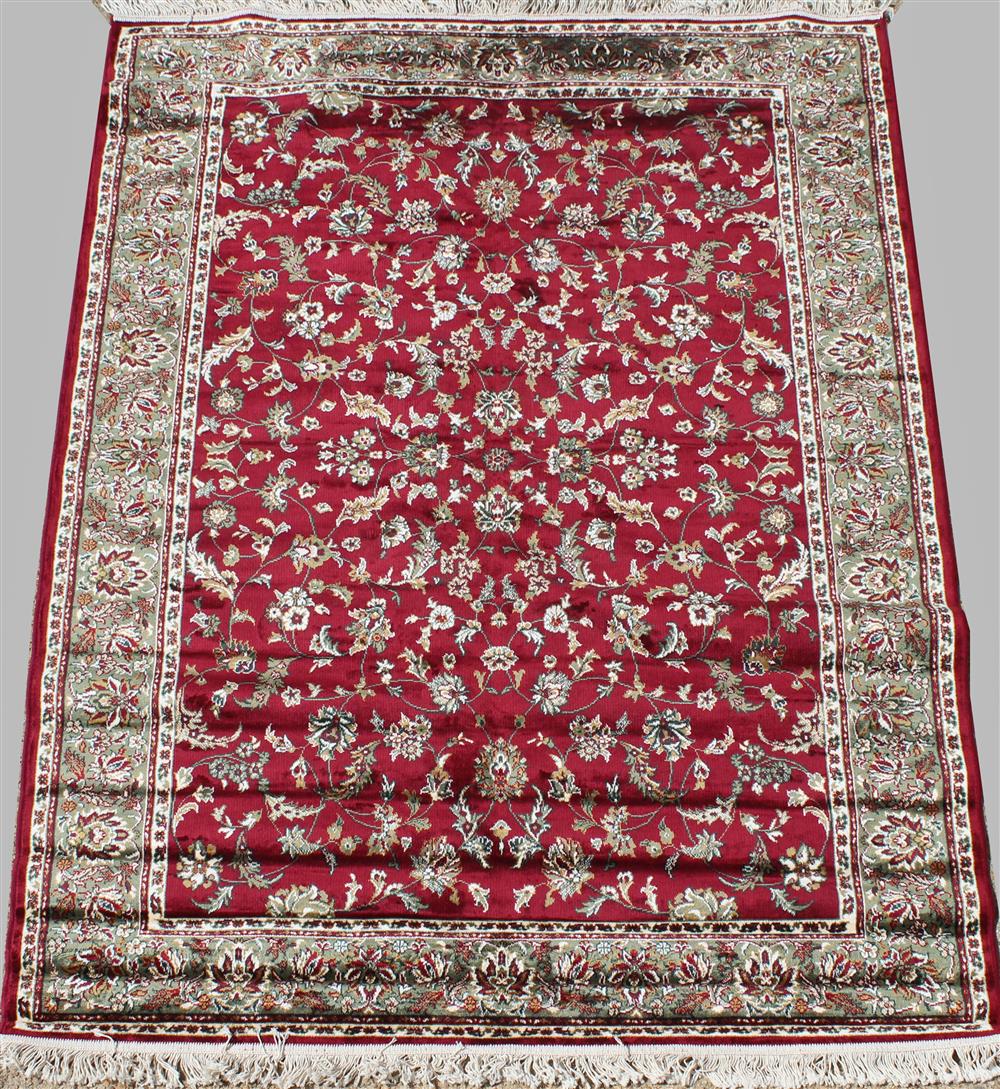 Appraisal: SILK WASHED FLORAL ORIENTAL RUG all over floral design on